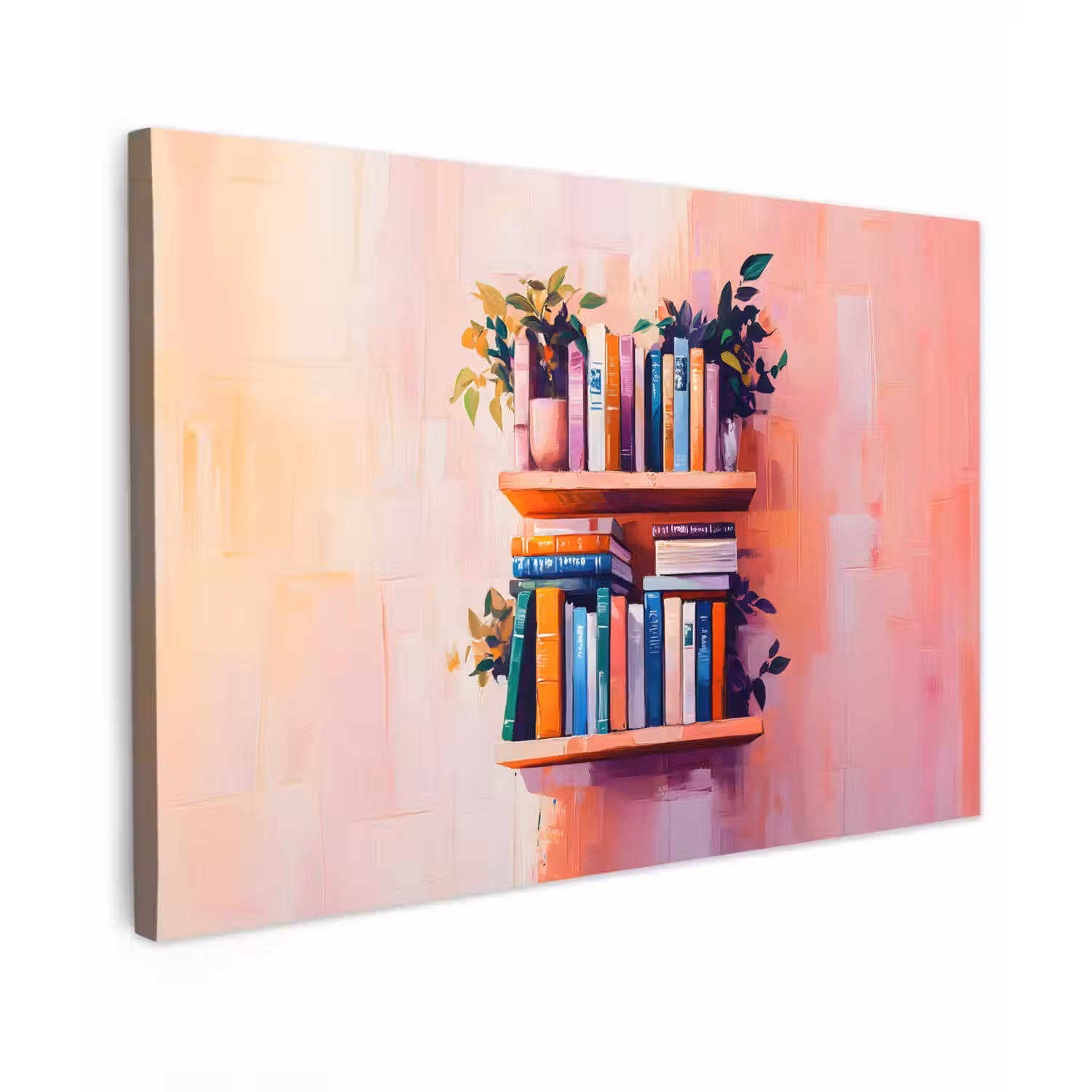 Planken - Boeken - Bladeren canvas 2cm klein -z3d