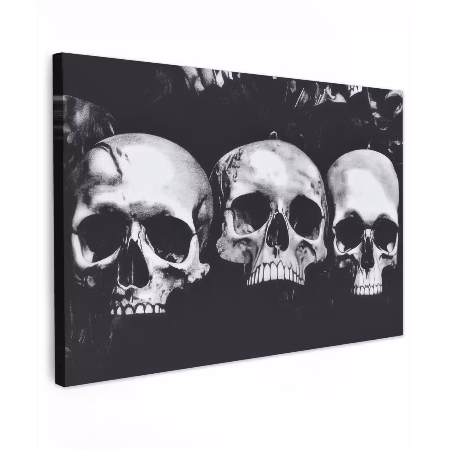 Schedels - Zwart - Contrast canvas 2cm klein -z3d