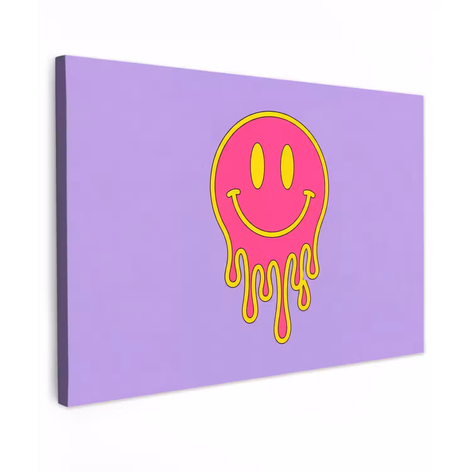 Smiley - Drip - Neon canvas 2cm klein -z3d