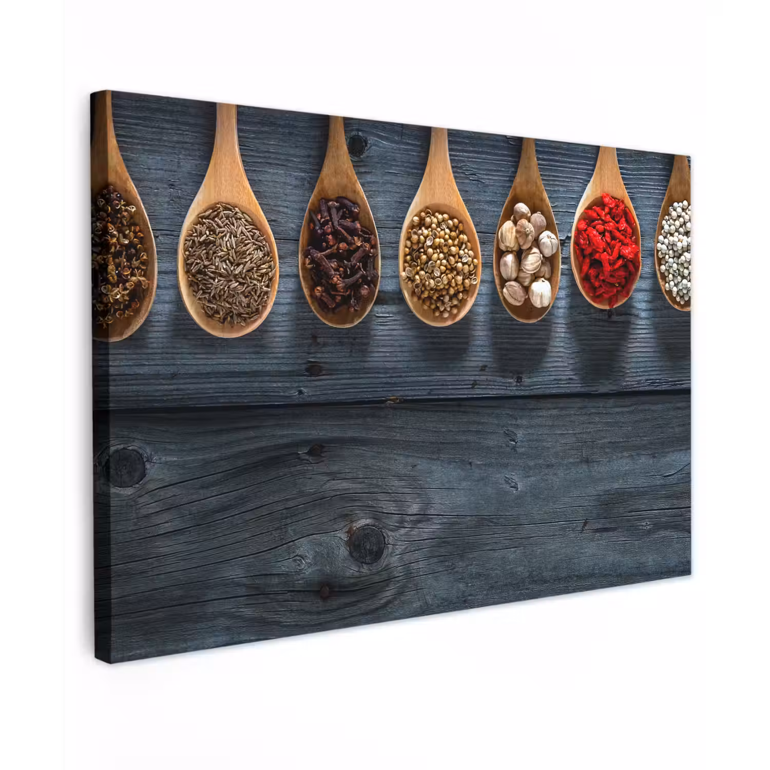 Kruiden - Lepels - Hout - Keuken - Specerijen - Industrieel canvas 2cm klein -z3d