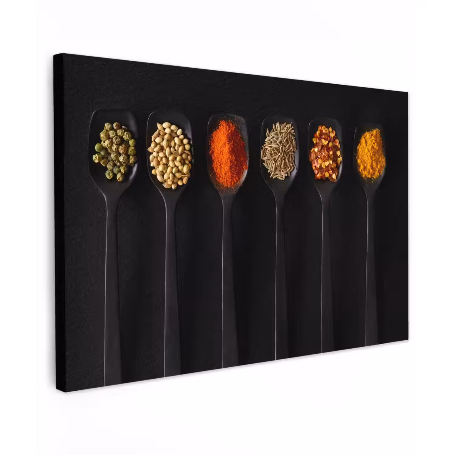 Lepels - Specerijen - Zwart - Kruiden - Rustiek canvas 2cm klein -z3d