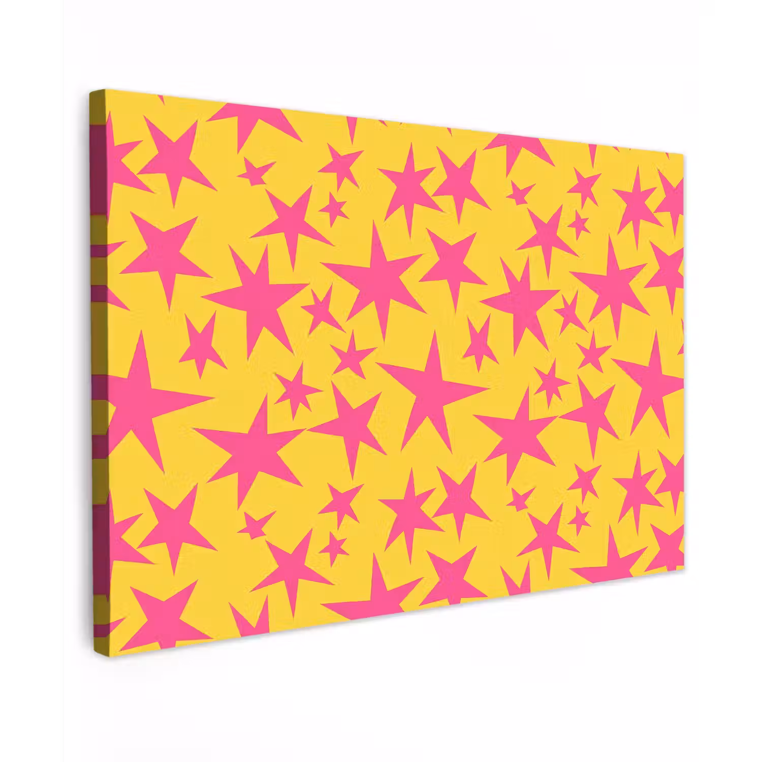 Sterren - Patroon - Roze - Geel canvas 2cm klein 34 -z3d