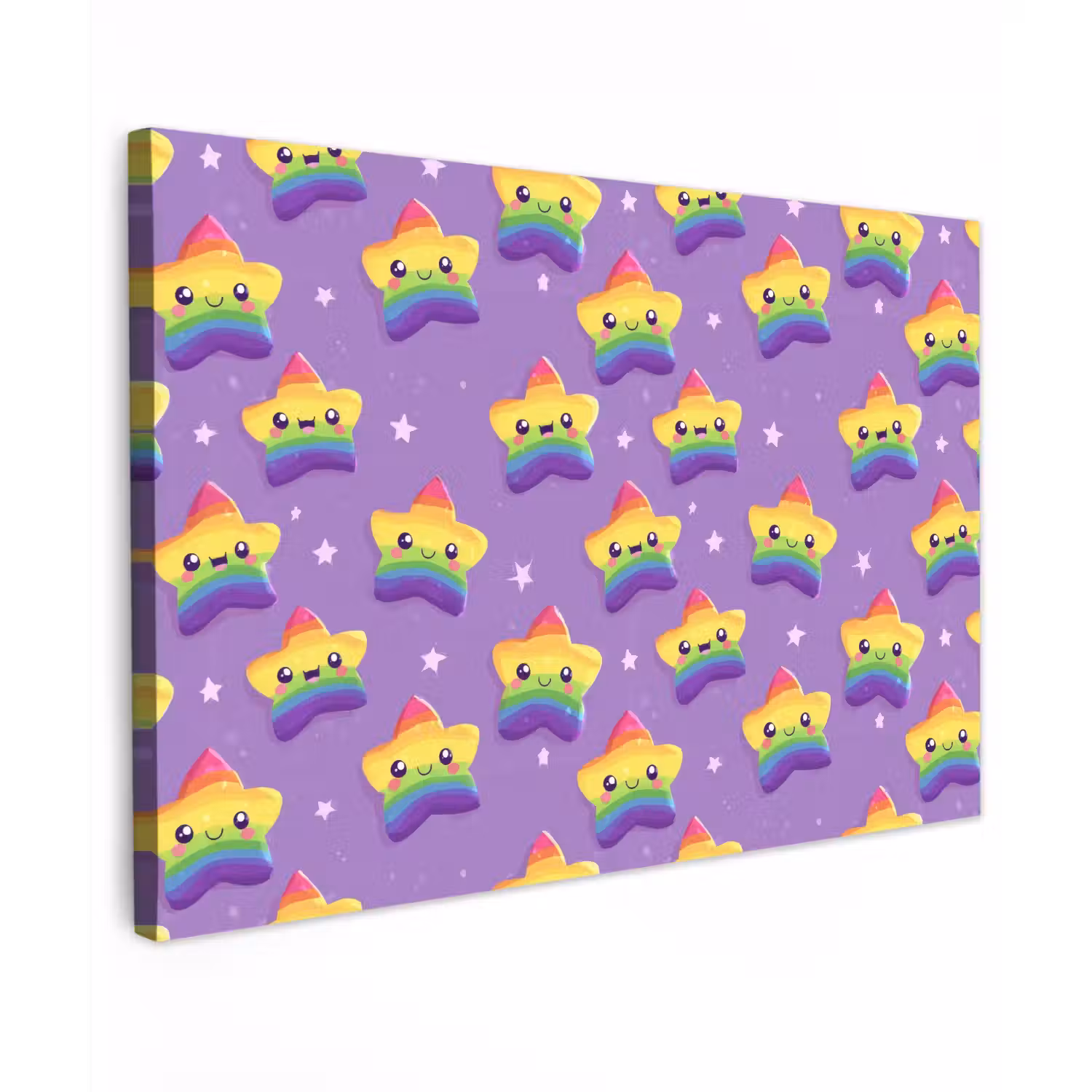 Sterren - Regenboog - Paars canvas 2cm klein 34 -z3d