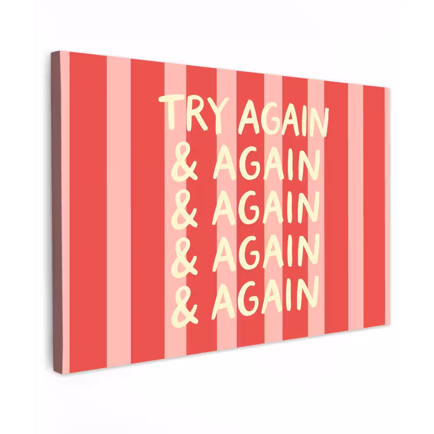 Strepen - Rood - Try again canvas 2cm klein -z3d