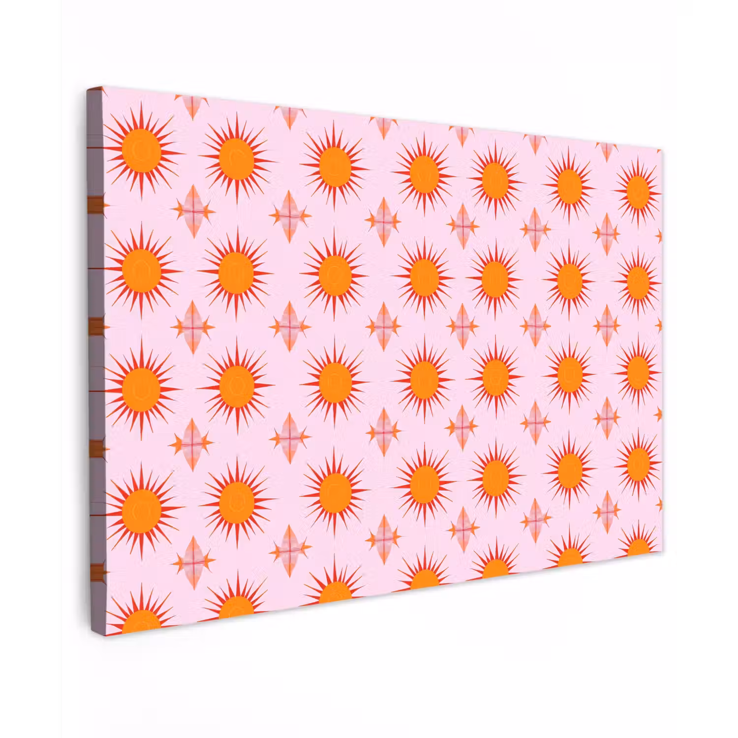 Zon - Patroon - Roze canvas 2cm klein 34 -z3d