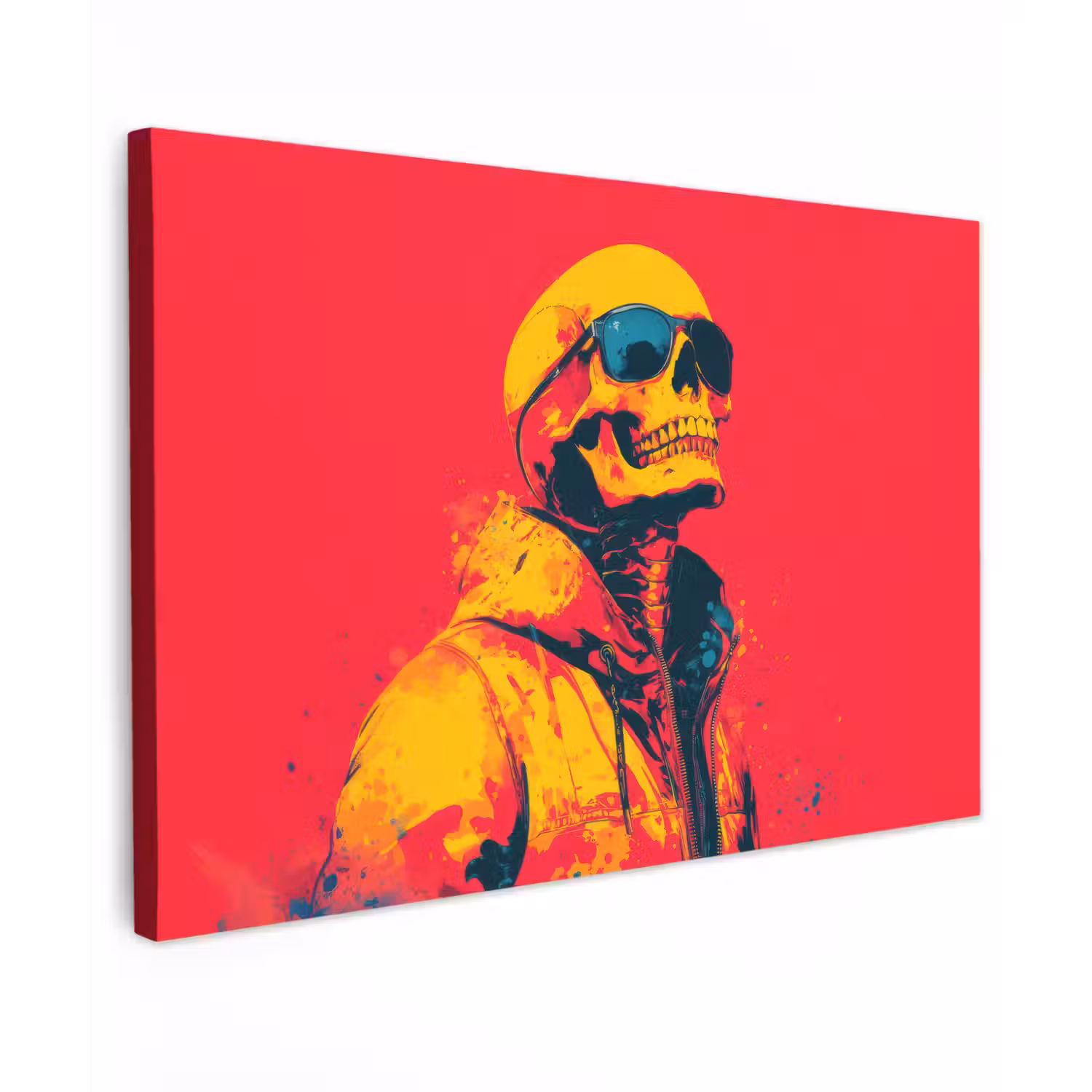 Zonnebril - Schedel - Jas - Rood canvas 2cm klein -z3d