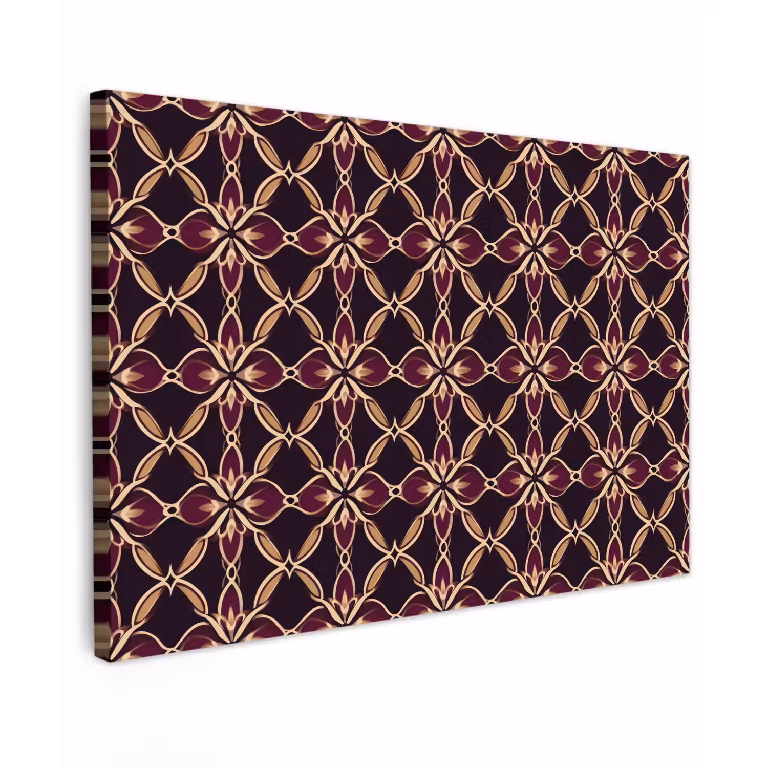 Symmetrisch - Tegel - Burgundy canvas 2cm klein 34 -z3d