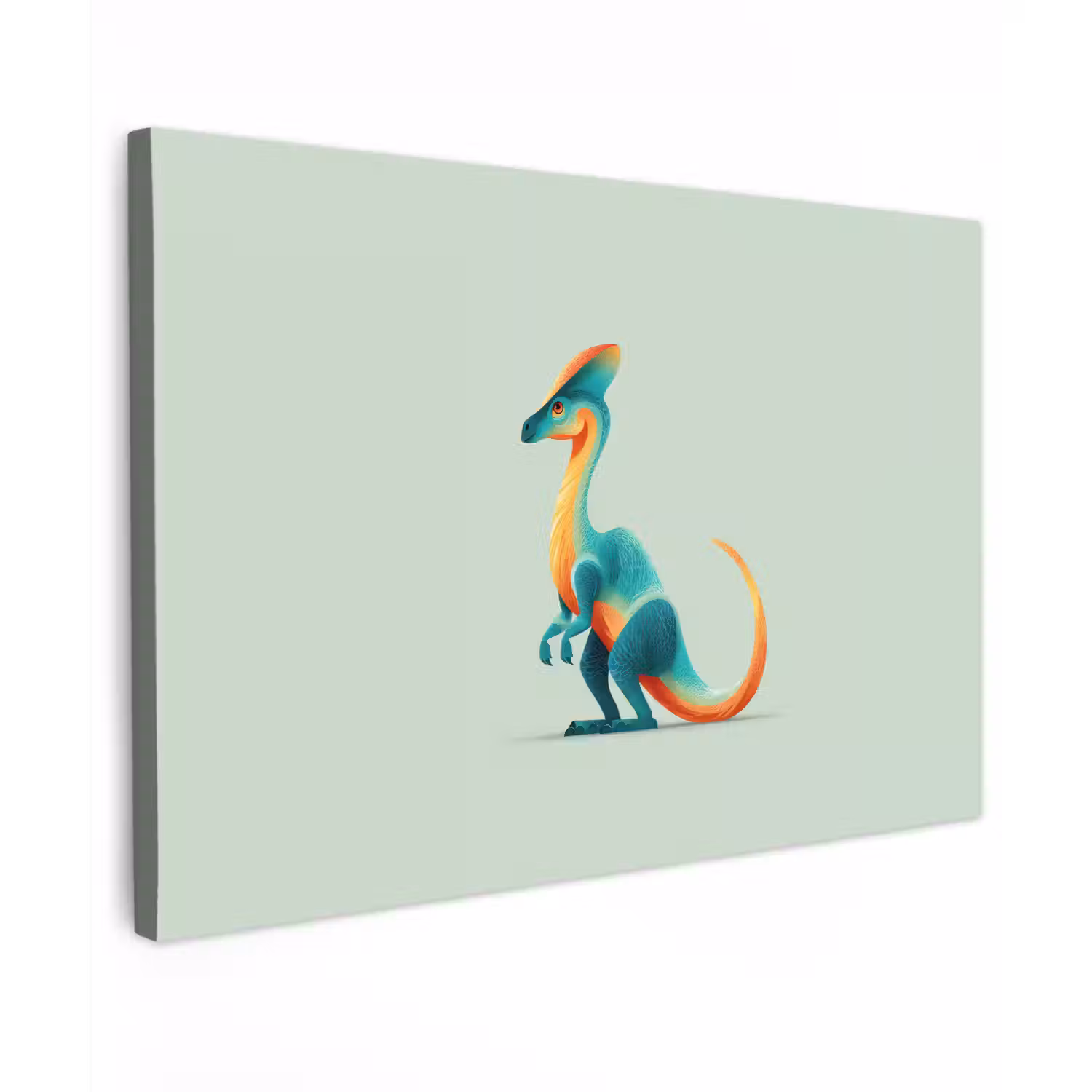 Staart - Dino - Minimalistisch - Blauw canvas 2cm klein -z3d