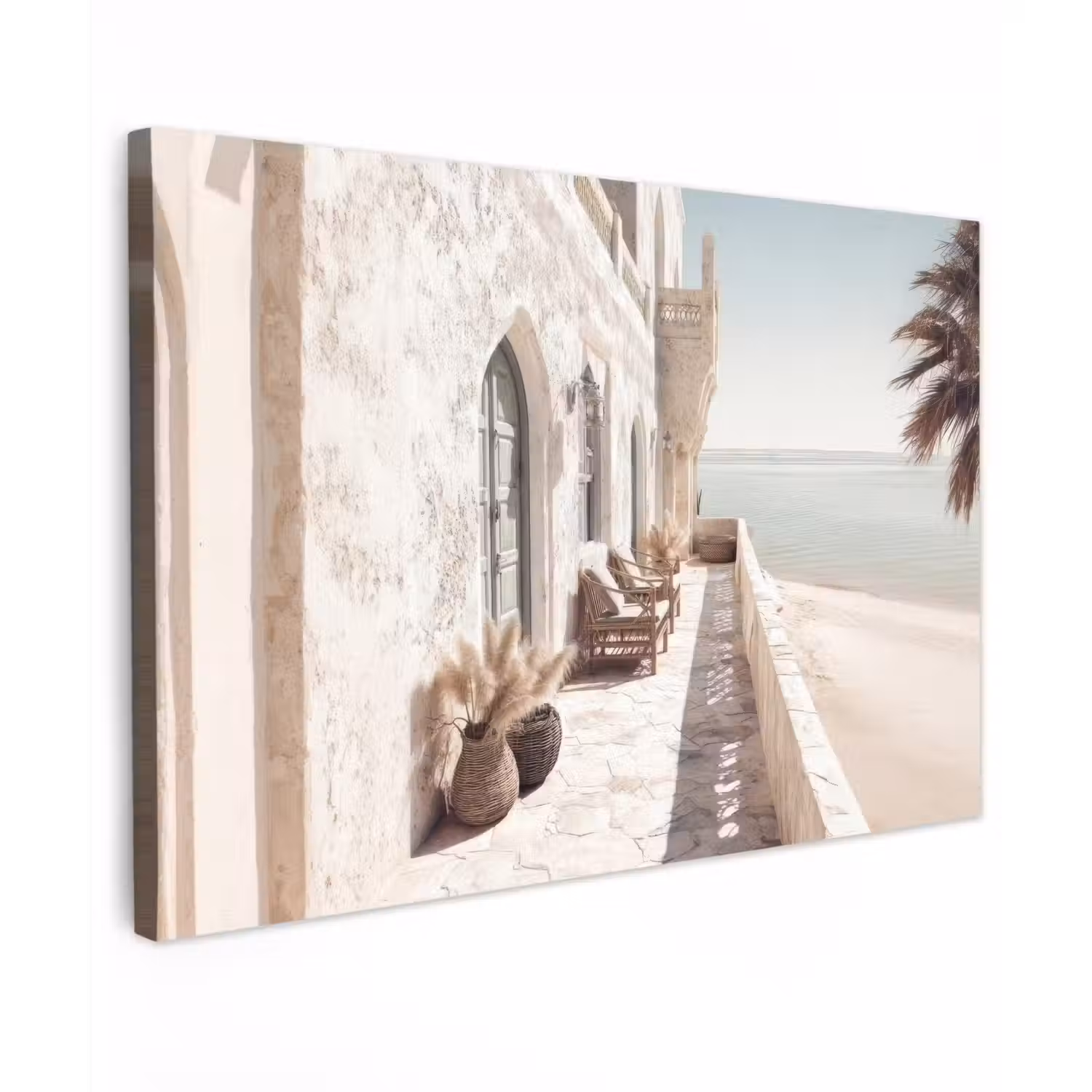Terras - Stoelen - Strand - Beige canvas 2cm klein -z3d