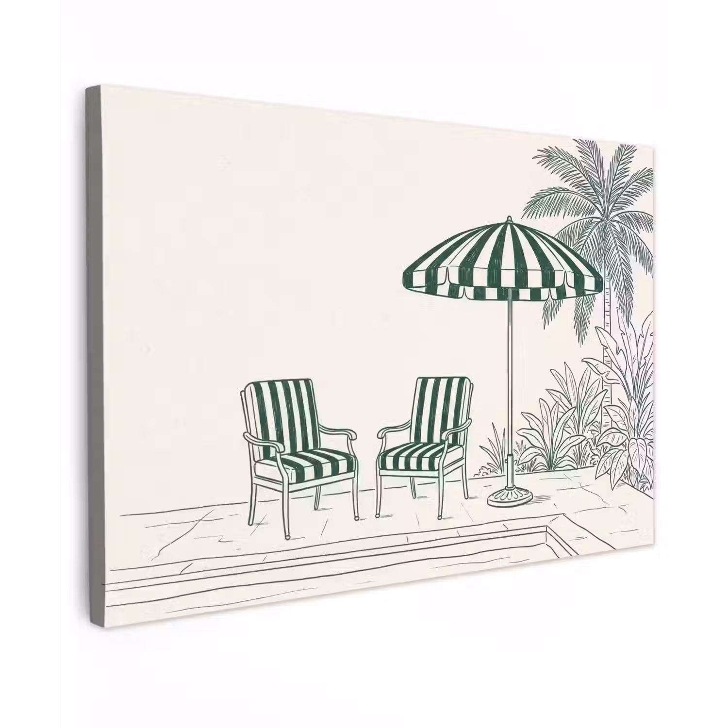Terras - Illustratie - Groen canvas 2cm klein -z3d