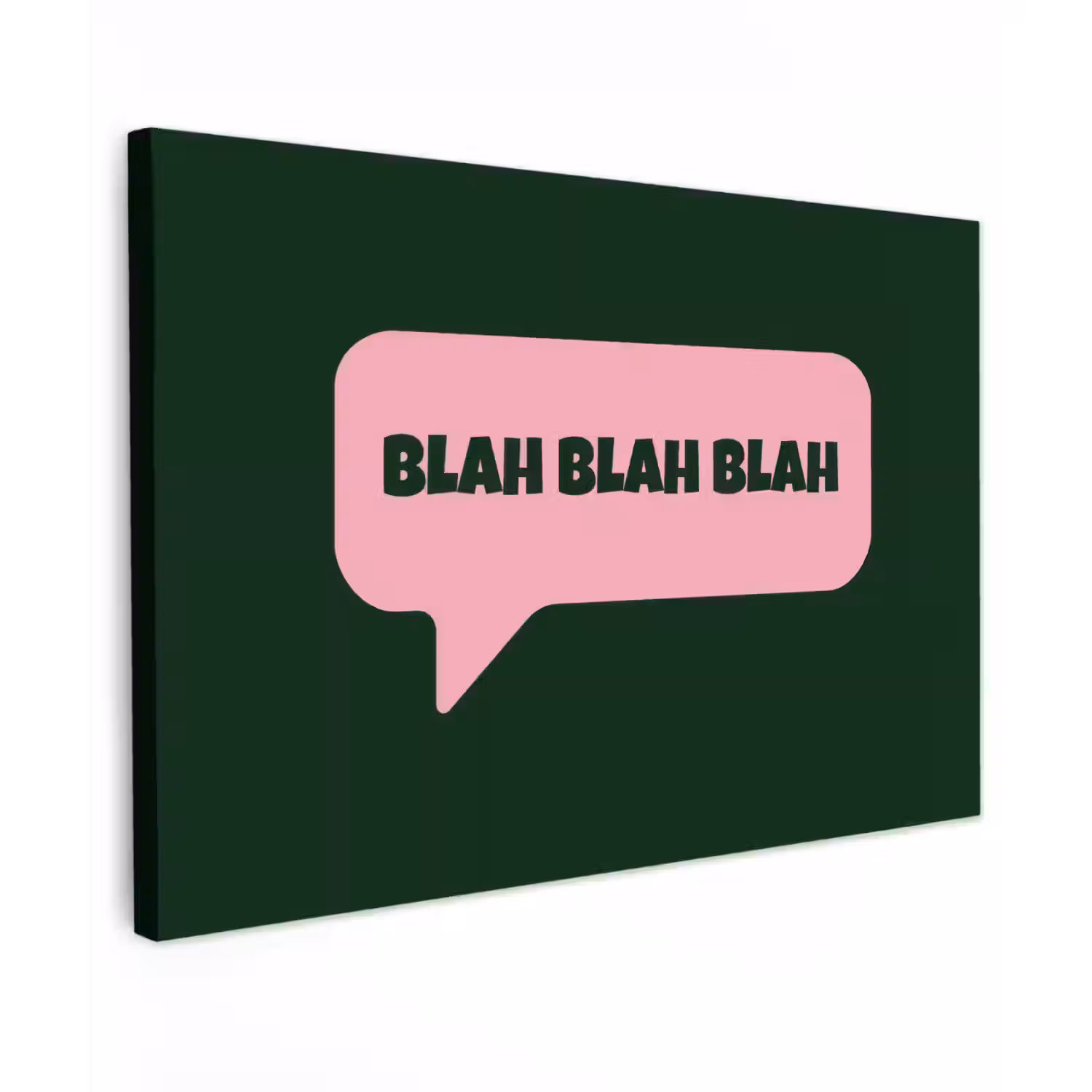 Tekstwolk - BLAH BLAH BLAH - Roze canvas 2cm klein -z3d