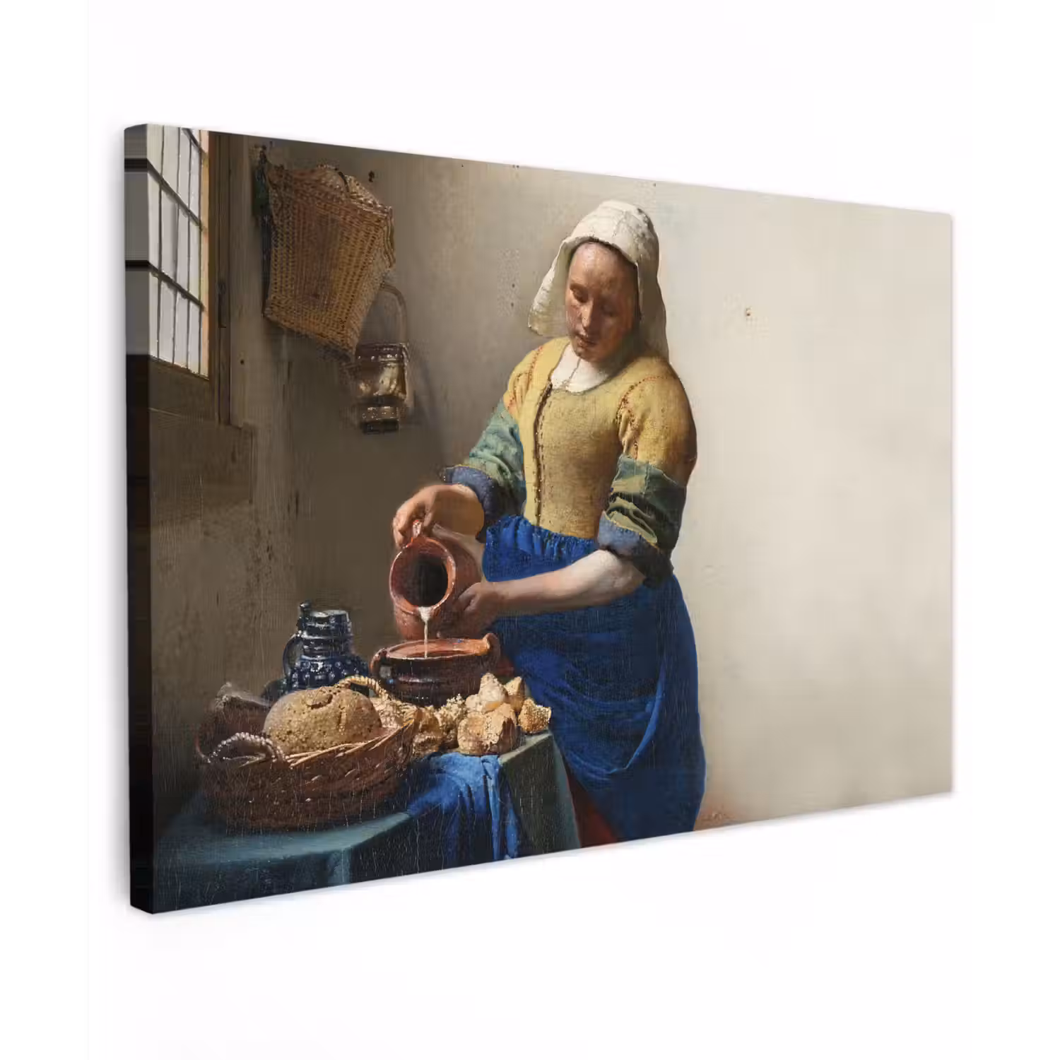 Het melkmeisje - Kunst - Oude meesters - Vermeer canvas 2cm klein -z3d