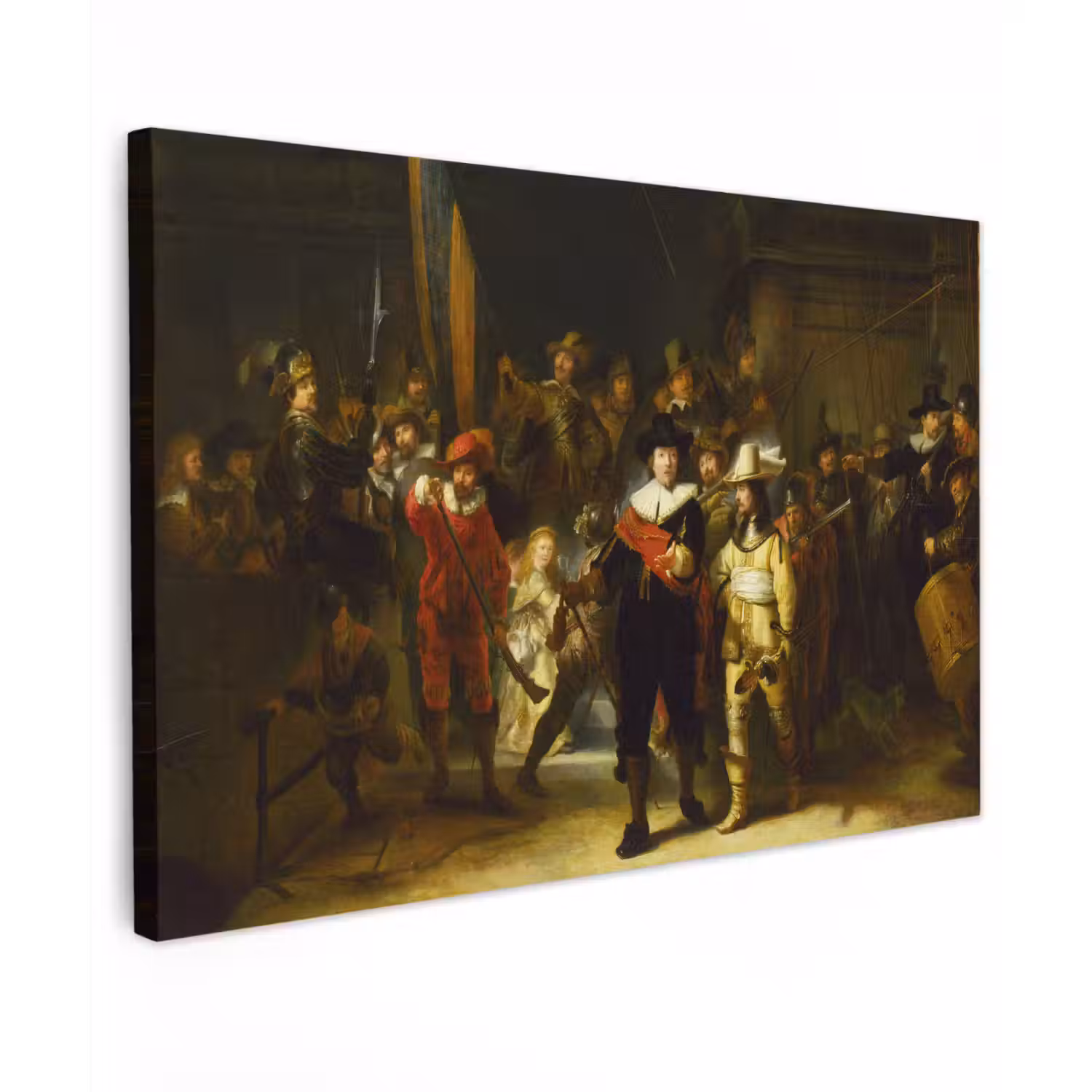 De Nachtwacht - Rembrandt van Rijn canvas 2cm klein -z3d