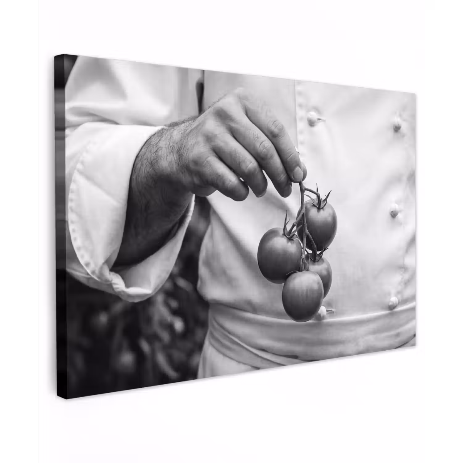 Tomaten - Chef - Zwart - Wit canvas 2cm klein -z3d