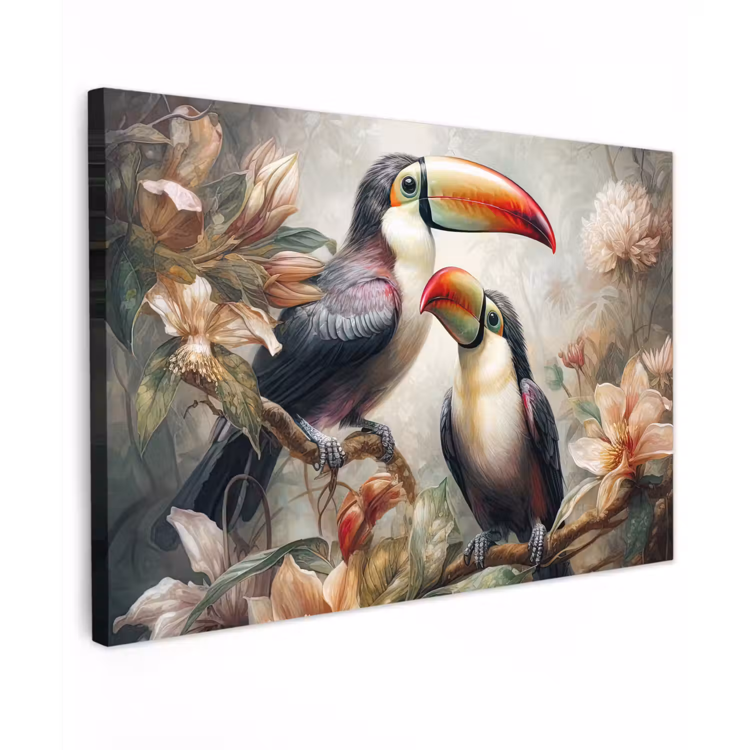 Toekan - Vogels - Bloemen - Jungle canvas 2cm klein -z3d