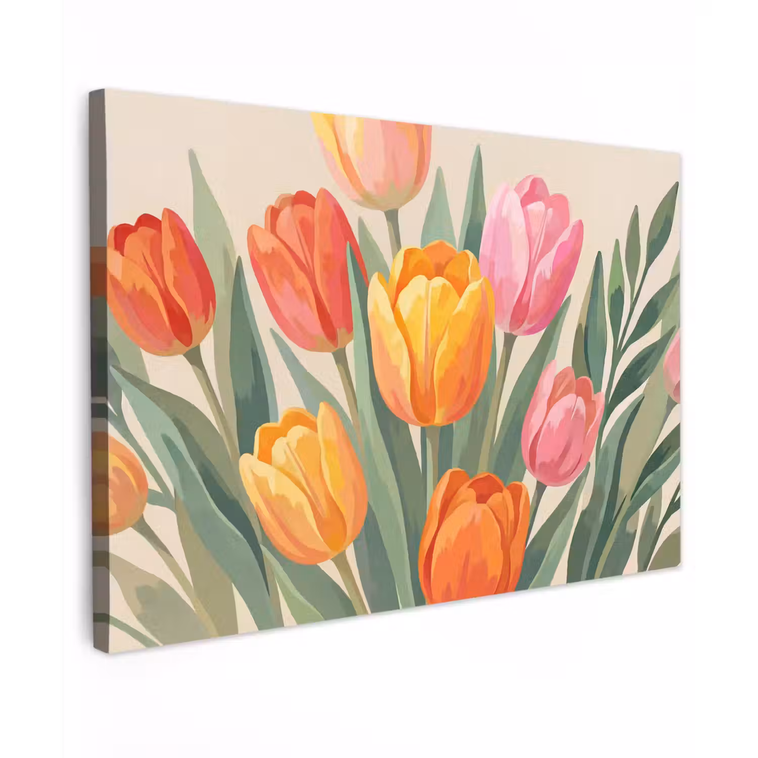 Tulpen - Abstract - Kleurrijk canvas 2cm klein -z3d