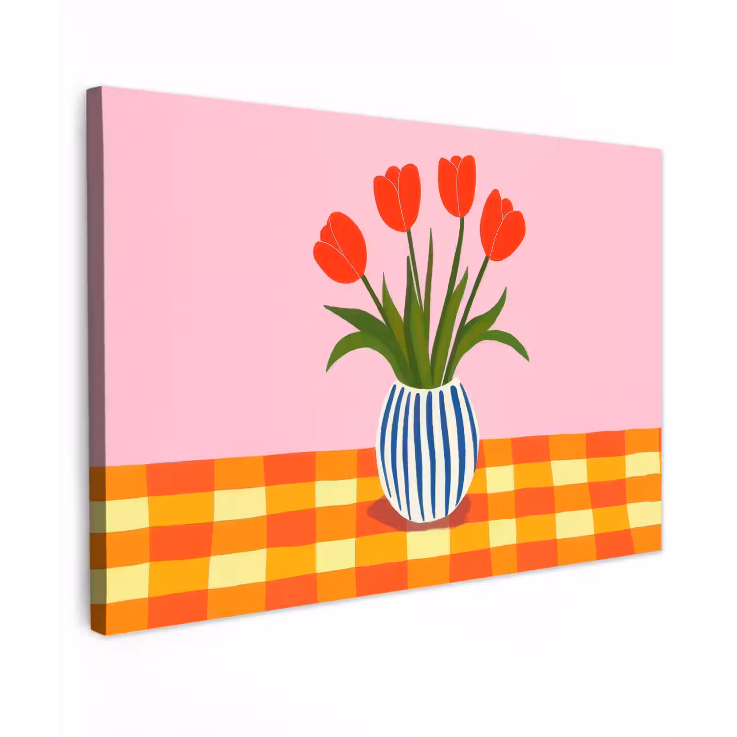 Tulpen - Roze - Vaas canvas 2cm klein -z3d