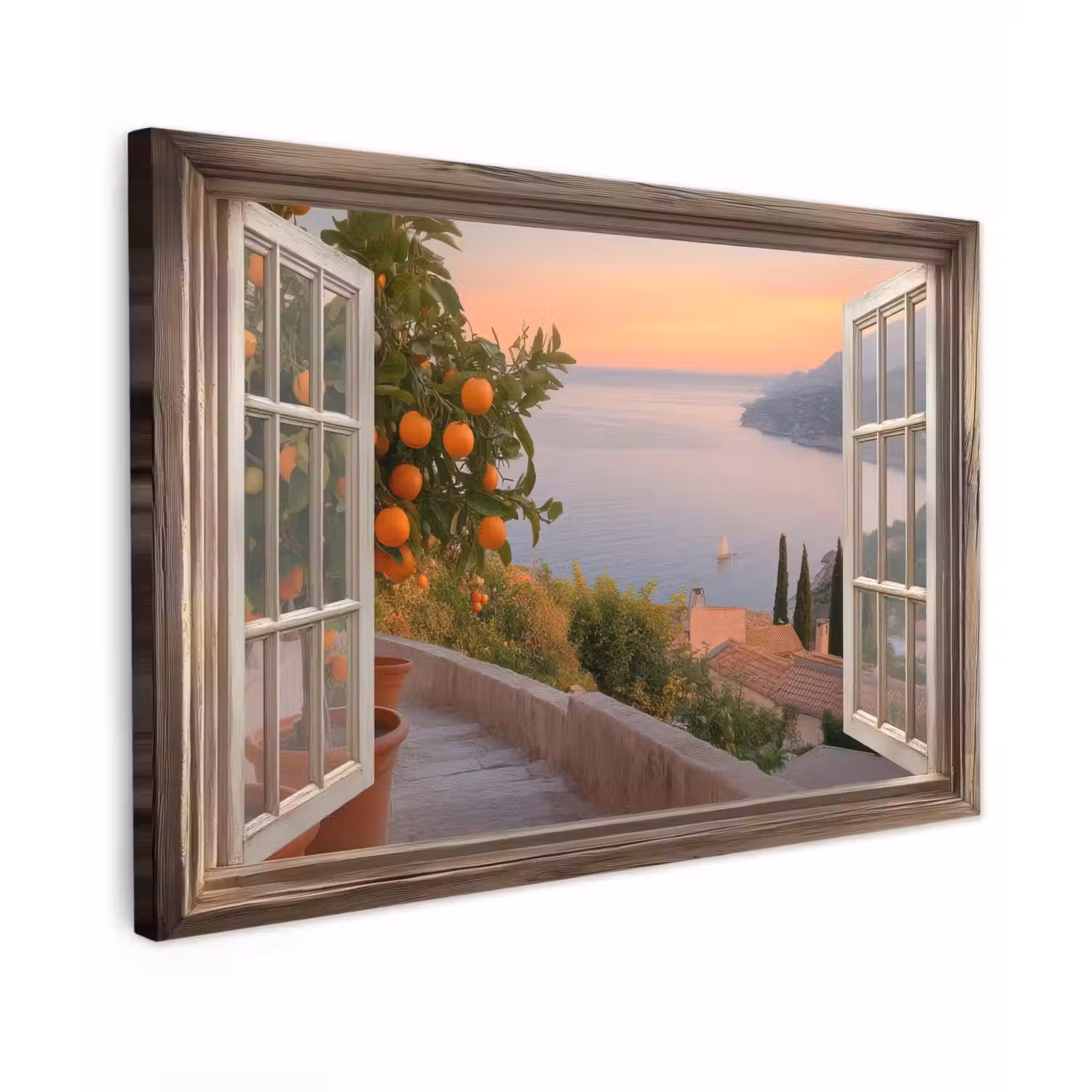 Doorkijk - Uitzicht - Meer - Landschap canvas 2cm klein -z3d