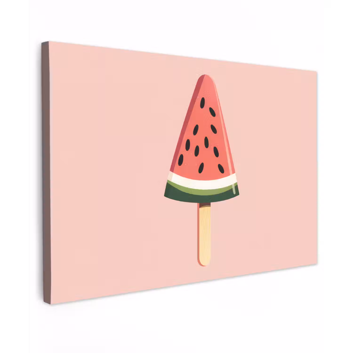 Watermeloen - Ijsje - Pitjes - Rood canvas 2cm klein -z3d