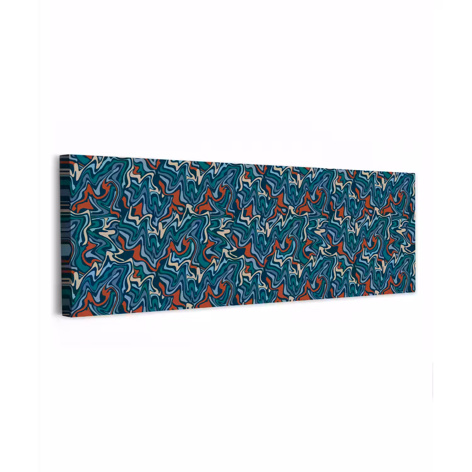 Golven - Retro - Blauw - Patroon canvas 2cm klein 828 -z3d