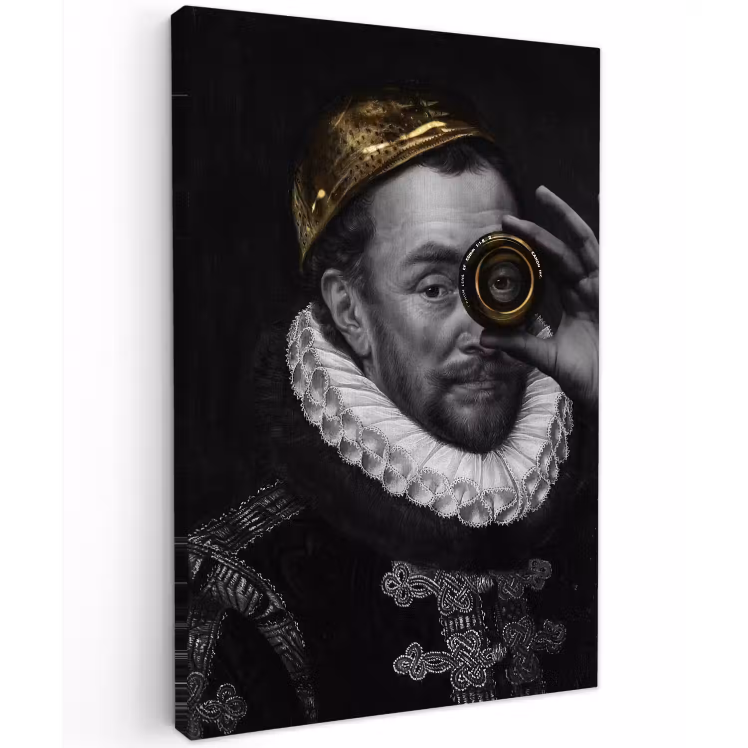 Willem van Oranje - Adriaen Thomasz - Goud - Lens canvas 2cm klein -z3d