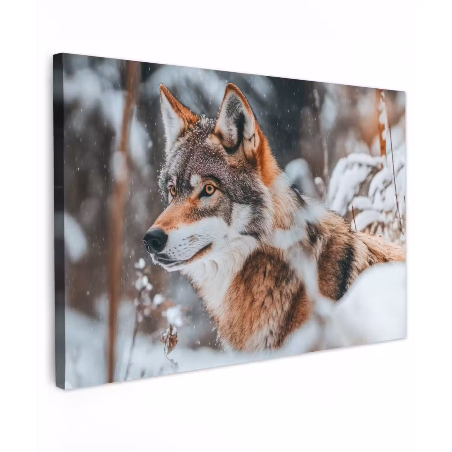 Wolf - Sneeuw - Winter - Dieren - Natuur - Sneeuw canvas 2cm klein -z3d