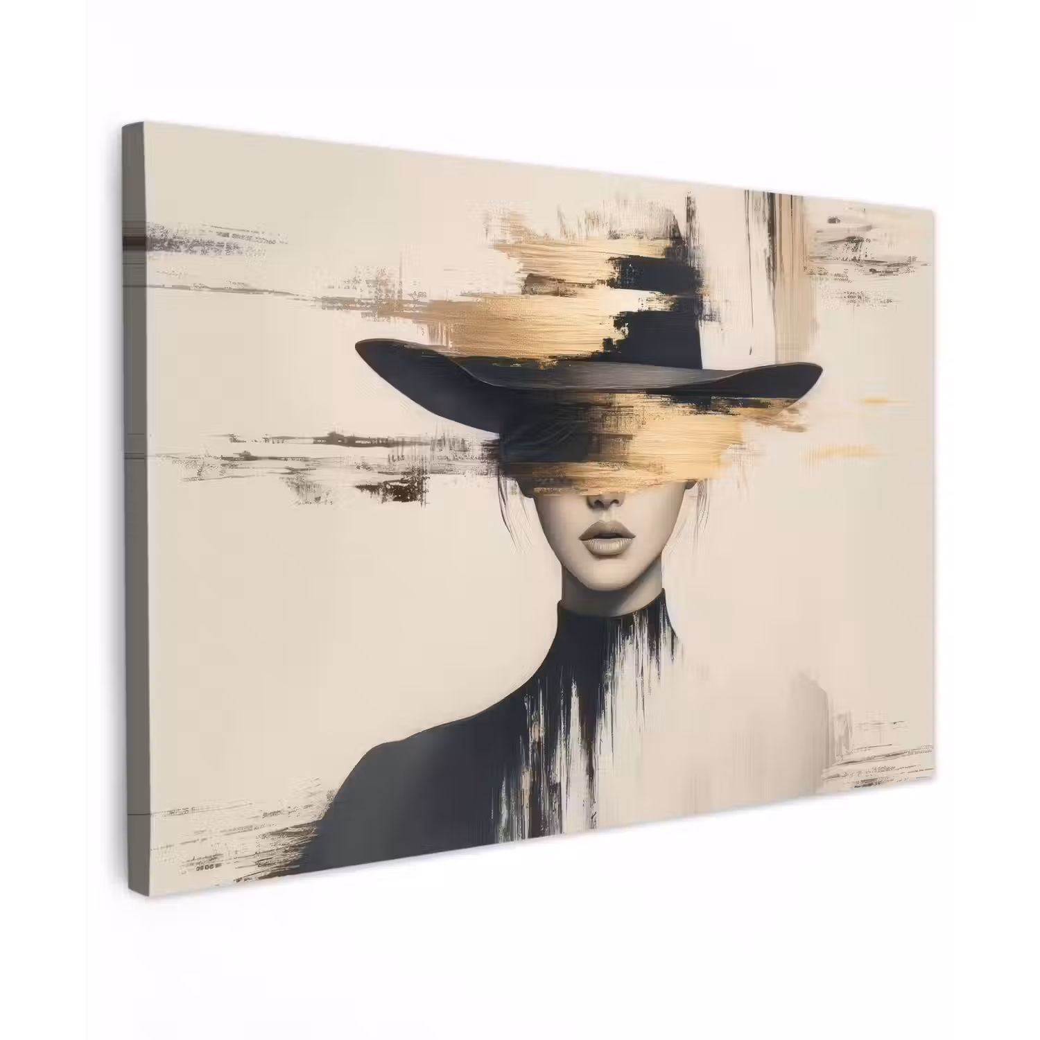Vrouw - Hoed - Verf canvas 2cm klein -z3d