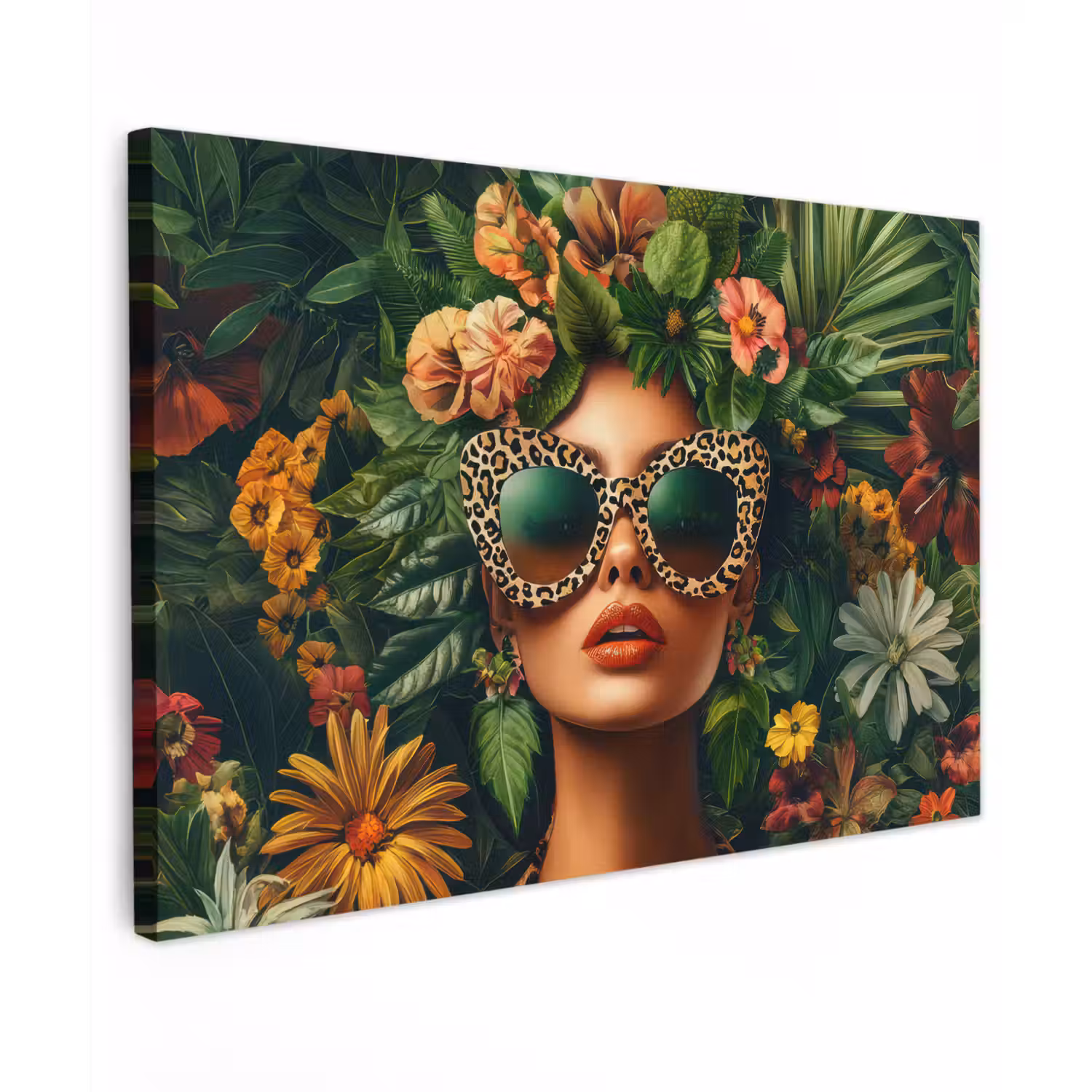 Vrouw - Panterprint - Jungle - Natuur - Luxe canvas 2cm klein -z3d