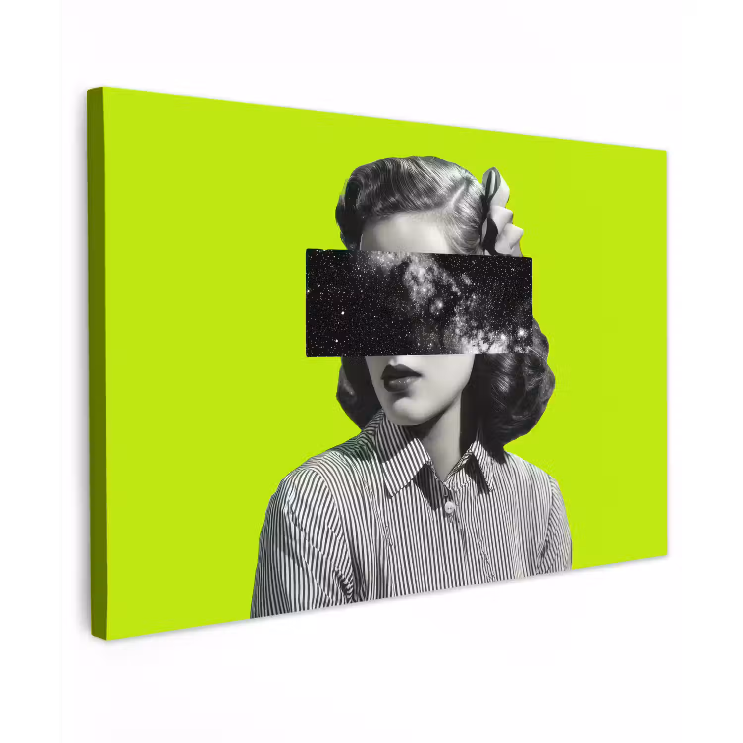 Vrouw - Sterrenhemel - Groen canvas 2cm klein -z3d