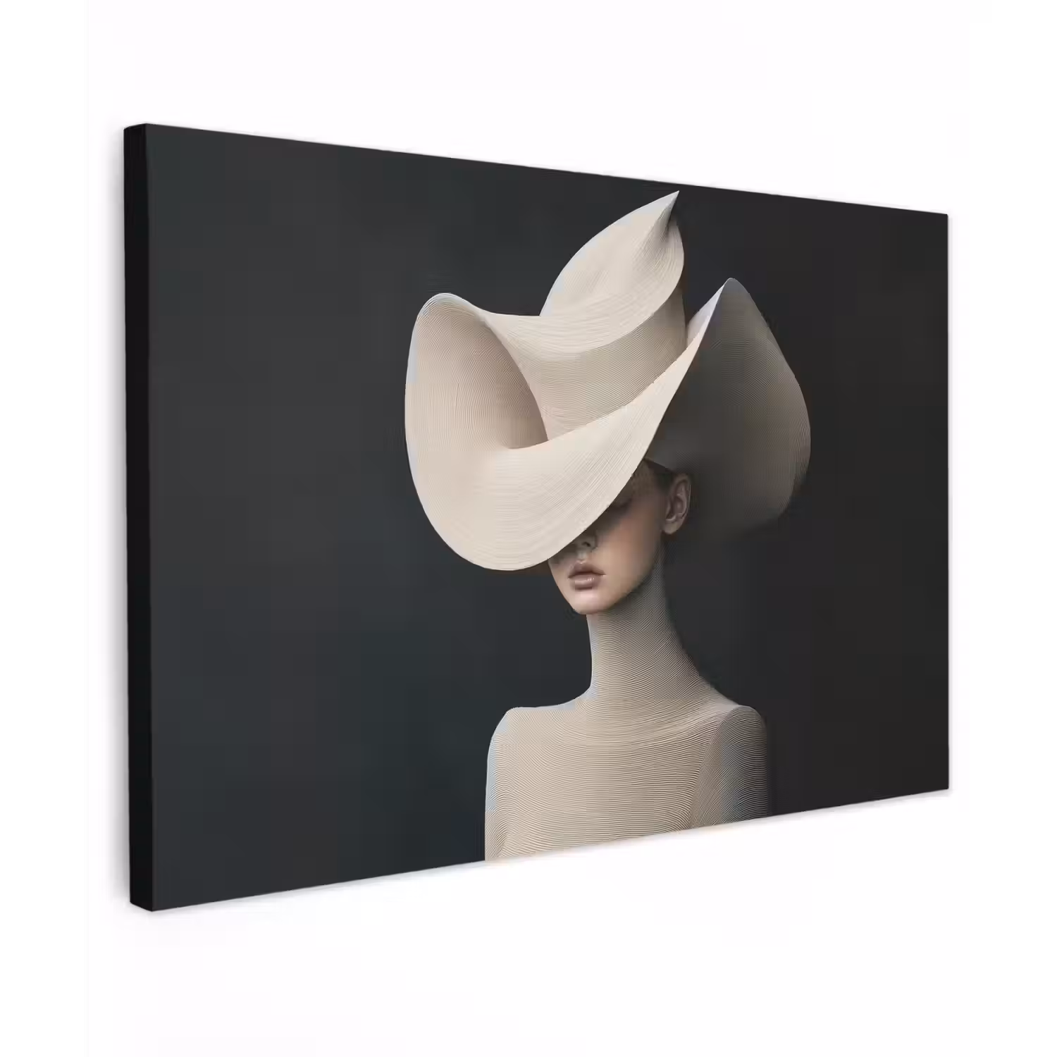 Vrouw - Golvende - Hoed canvas 2cm klein -z3d
