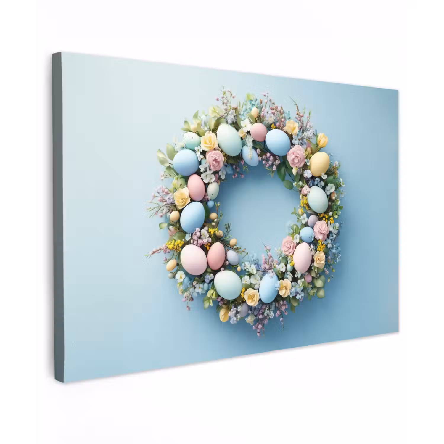 Krans - Eieren - Bloemen canvas 2cm klein -z3d