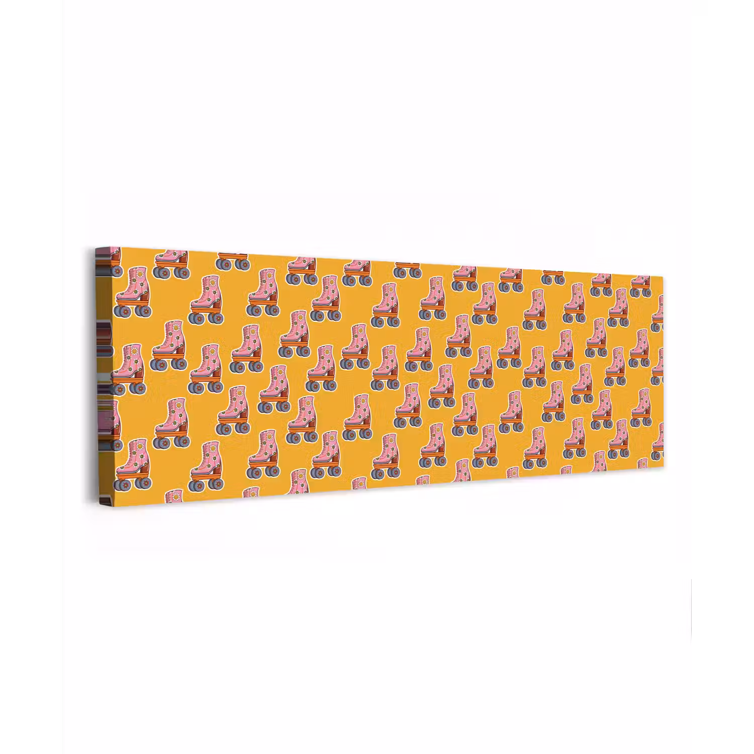 Geel - Rolschaatsen - Patroon canvas 2cm klein 828 -z3d