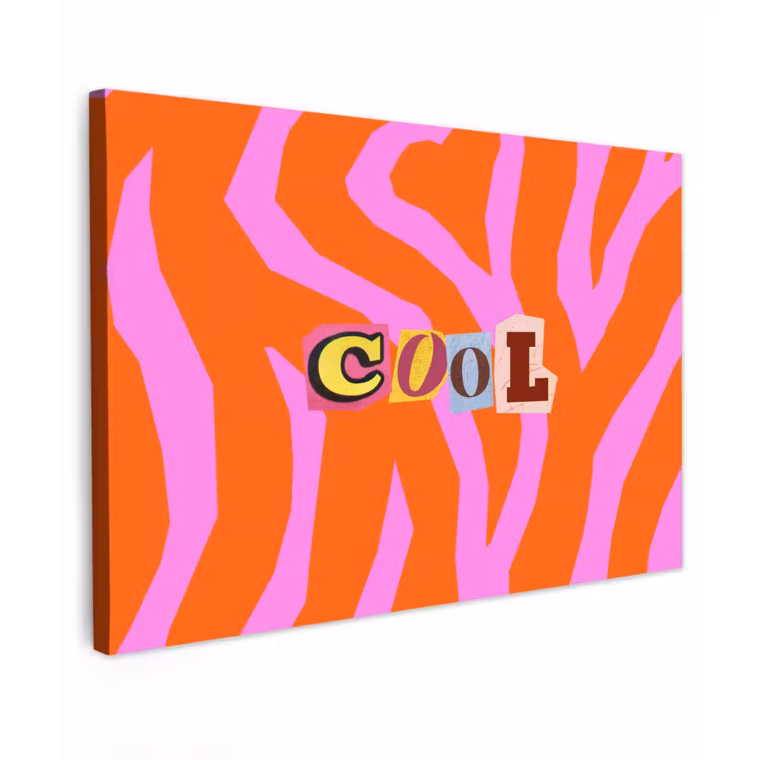 Zebraprint - Grafisch - COOL - Oranje canvas 2cm klein -z3d
