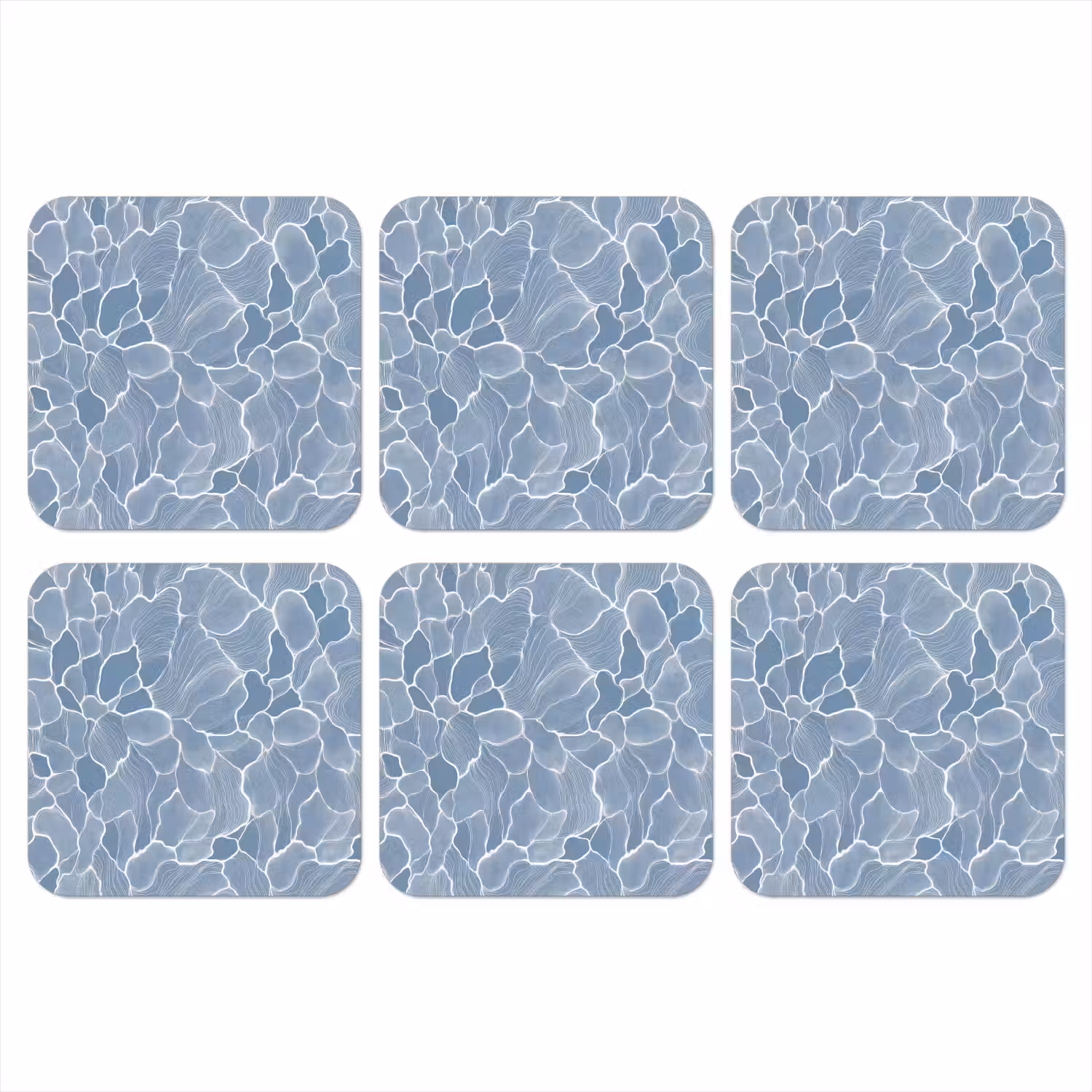 Abstract - Blauw - Bladeren onderzetter kurk middel -3d