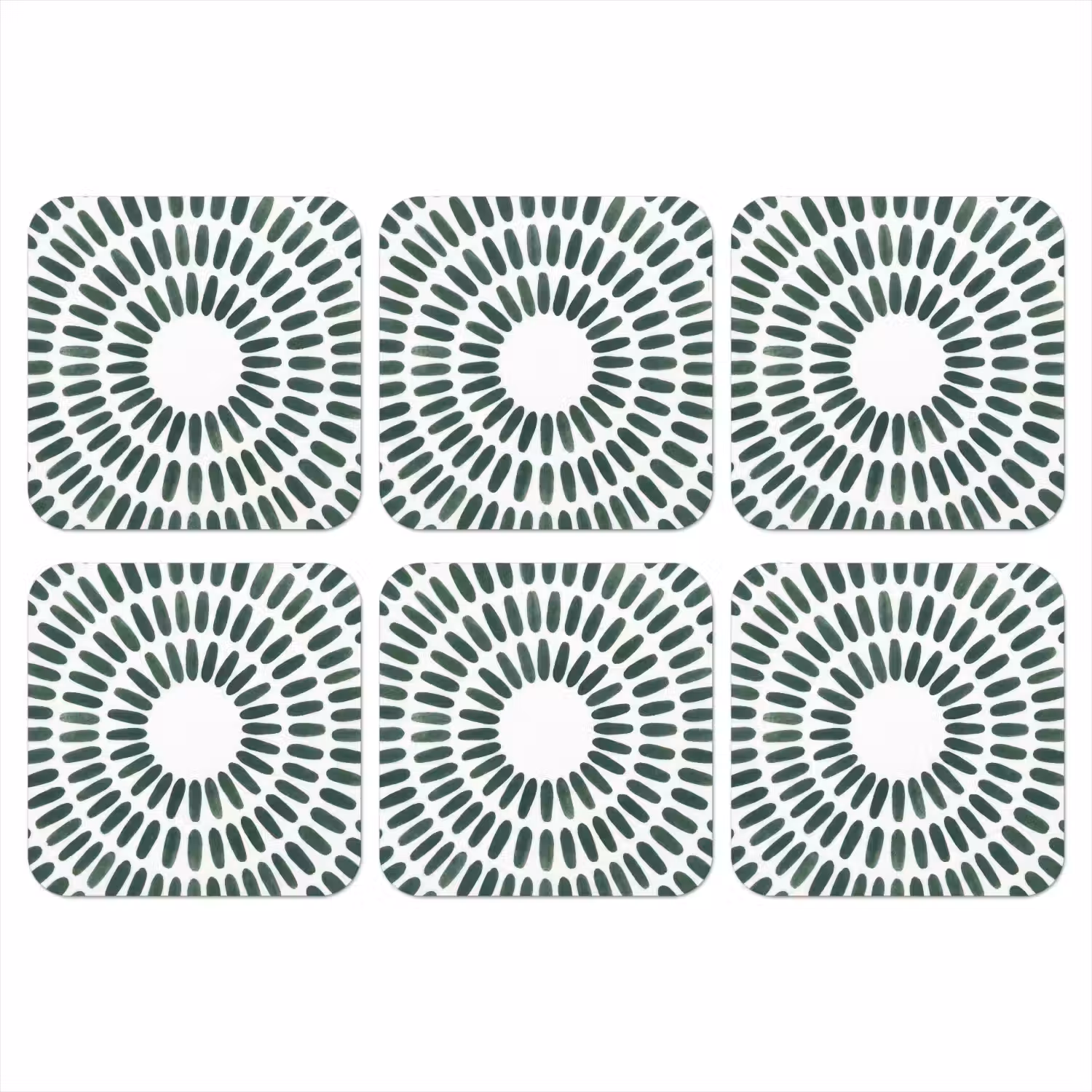 Abstract - Cirkel - Patroon - Modern - Groen onderzetter kurk middel -3d