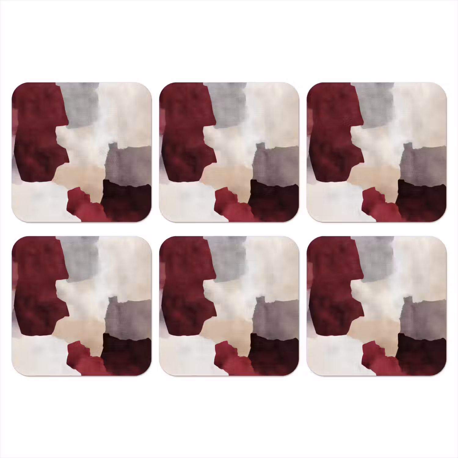 Abstract - Kleurbakken - Rood onderzetter kurk middel -3d