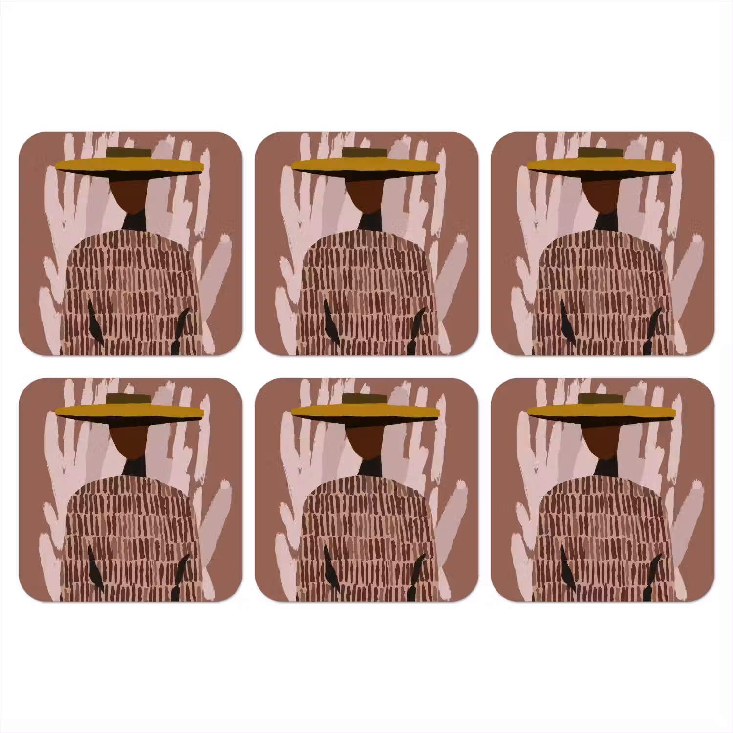 Abstract - Figuur - Illustratie - Hoed onderzetter kurk middel -3d