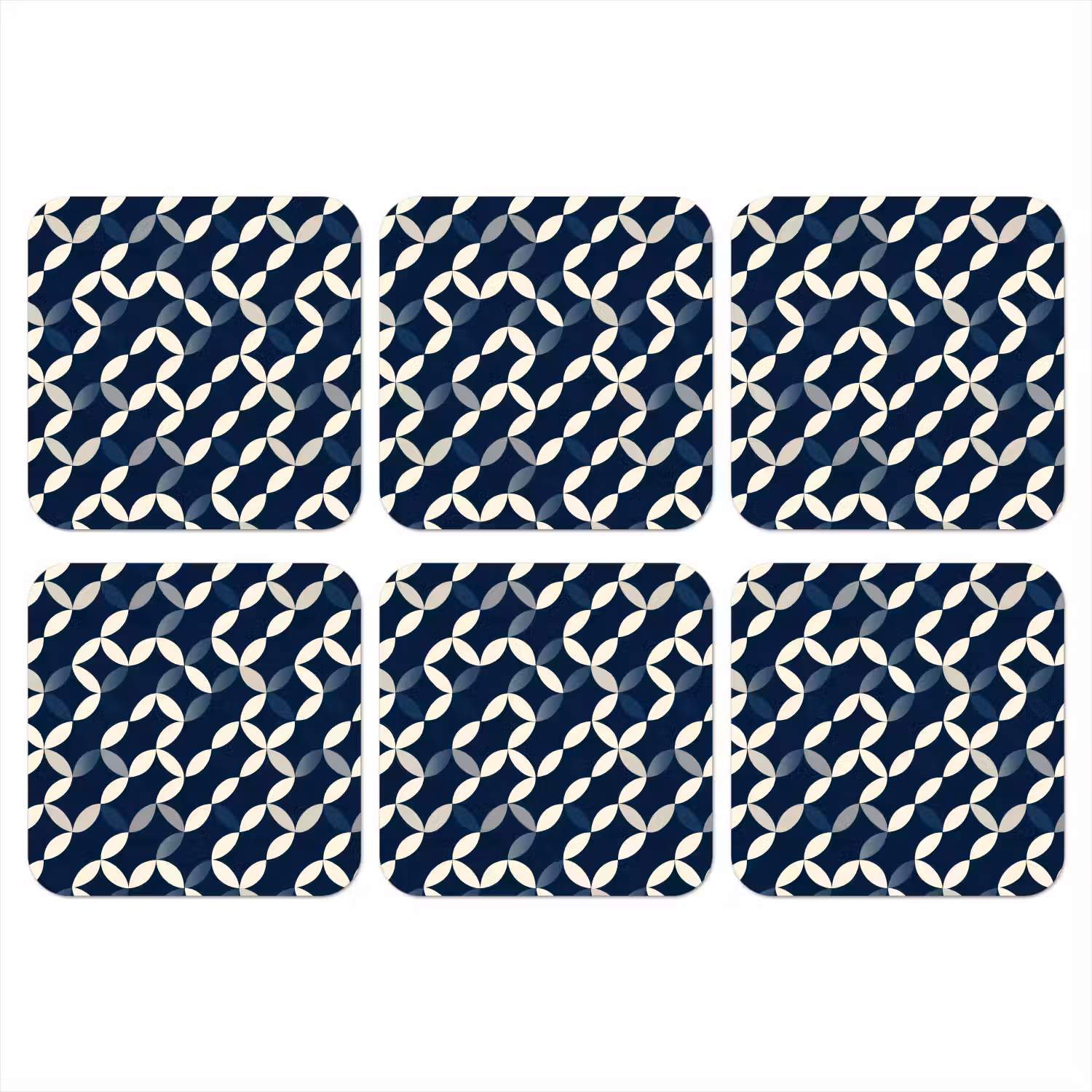 Abstract - Patroon - Blauw onderzetter kurk middel 366 -3d