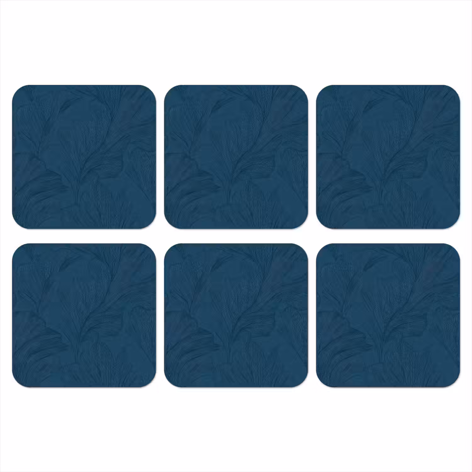 Abstract - Patroon - Donkerblauw - Elegant onderzetter kurk middel 366 -3d