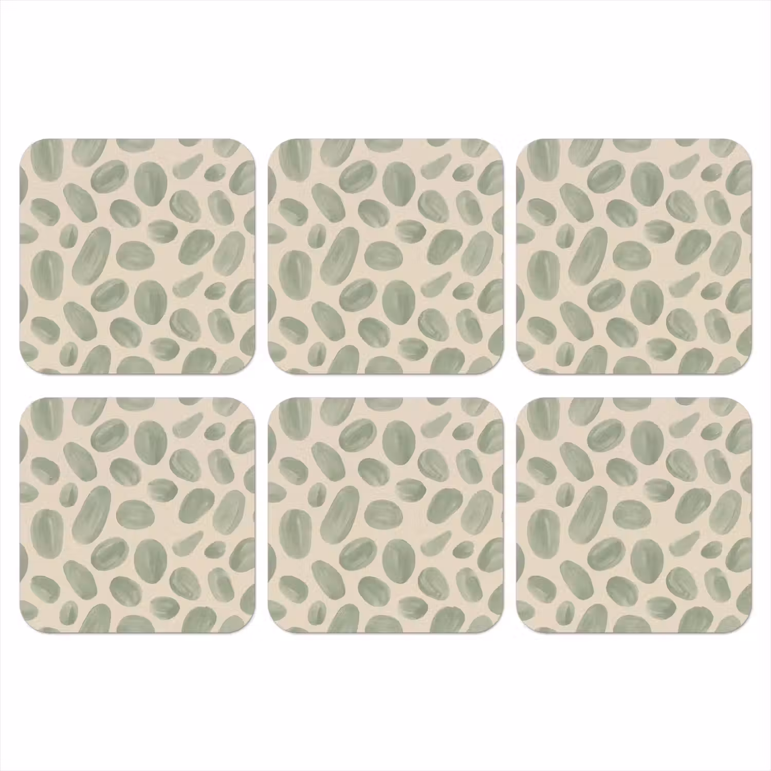 Abstract - Patroon - Organisch - Groen - Modern onderzetter kurk middel -3d