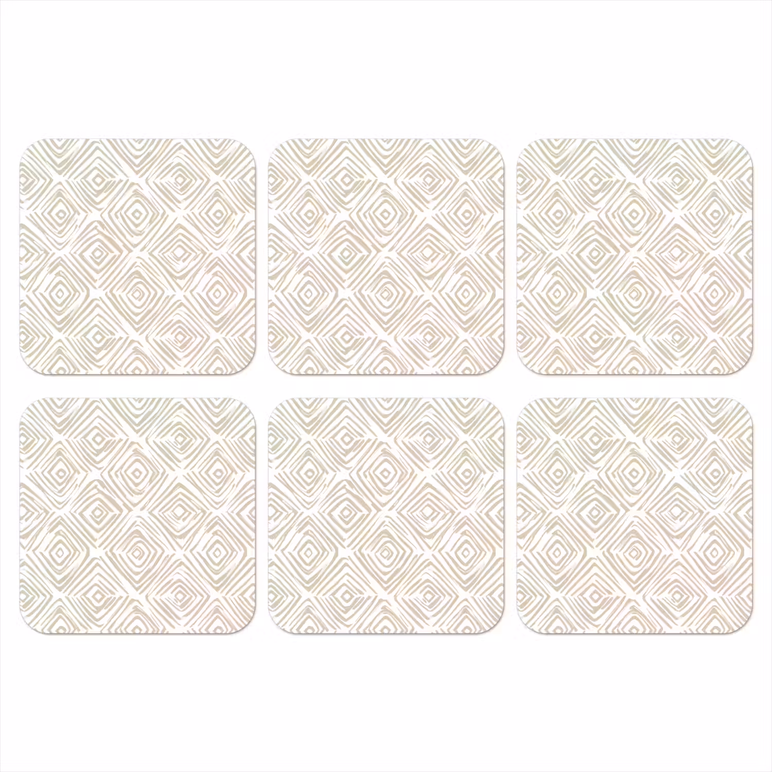 Abstract - Ruit - Beige onderzetter kurk middel 366 -3d