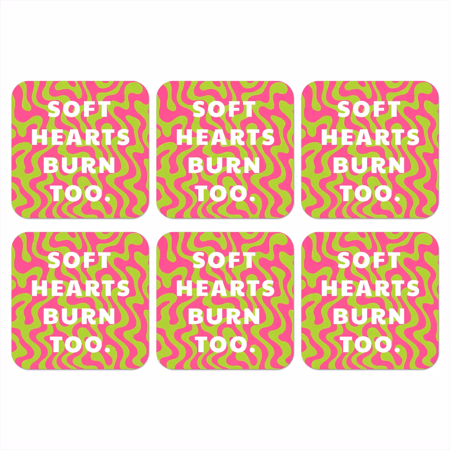 Abstract - Quote - Centraal - Roze onderzetter kurk middel -3d