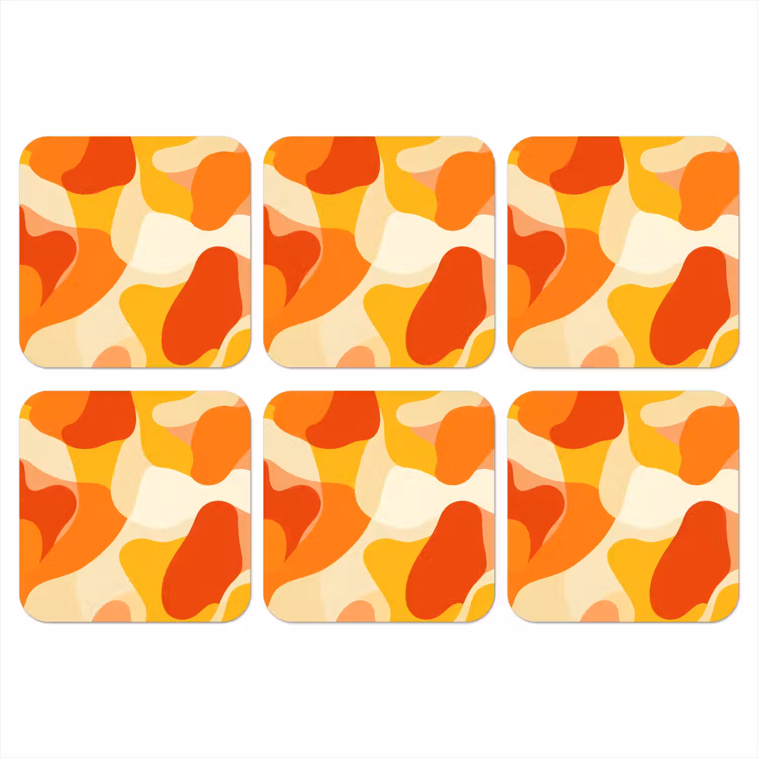 Abstract - Vormen - Oranje onderzetter kurk middel -3d