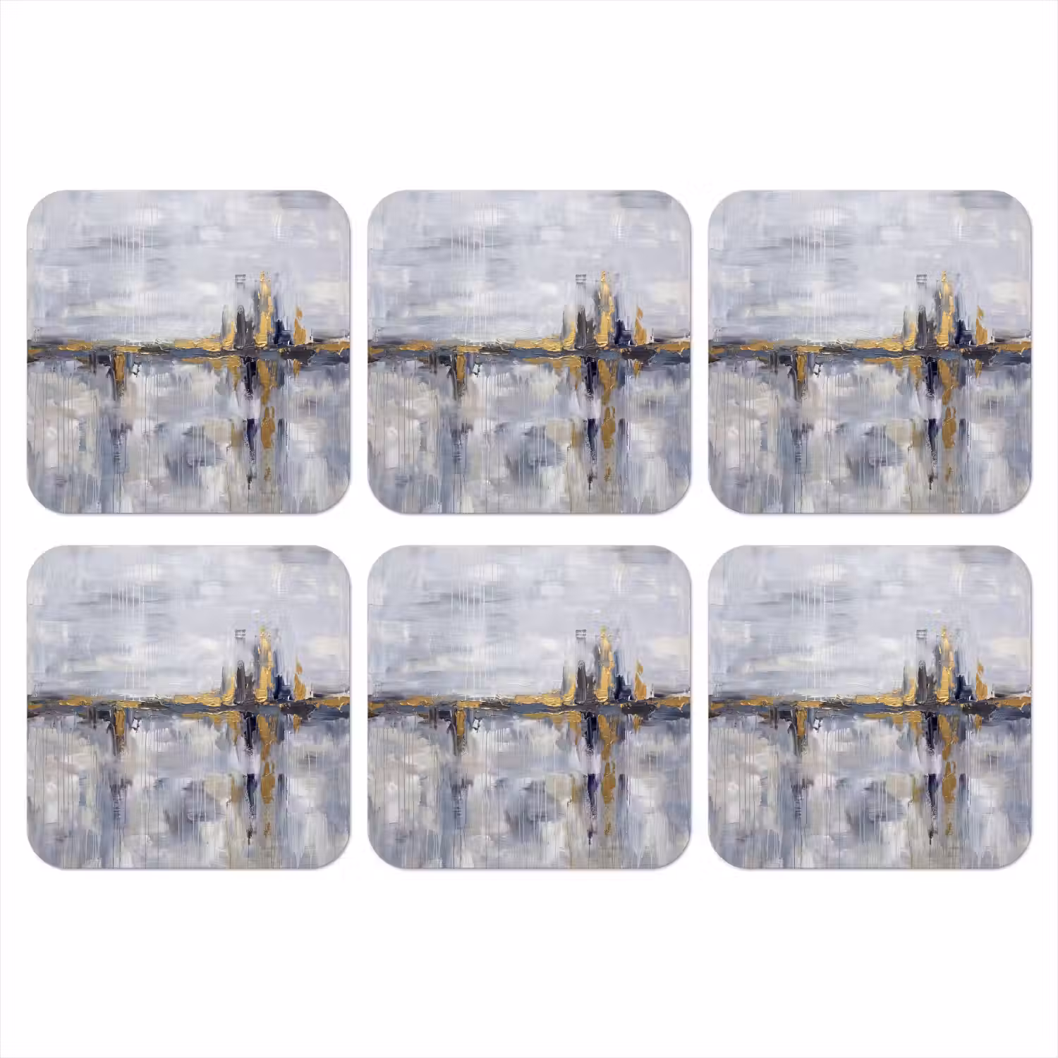 Abstract - Structuur - Goud - Grijs - Modern onderzetter kurk middel -3d