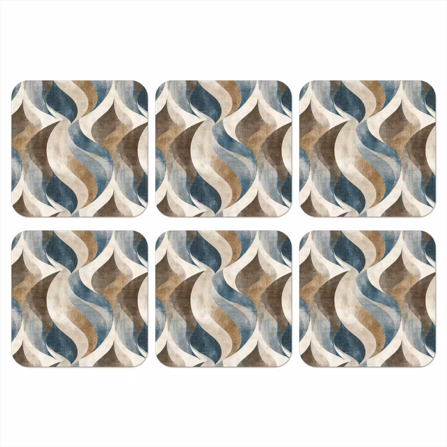 Abstract - Golven - Kleurrijk onderzetter kurk middel 366 -3d