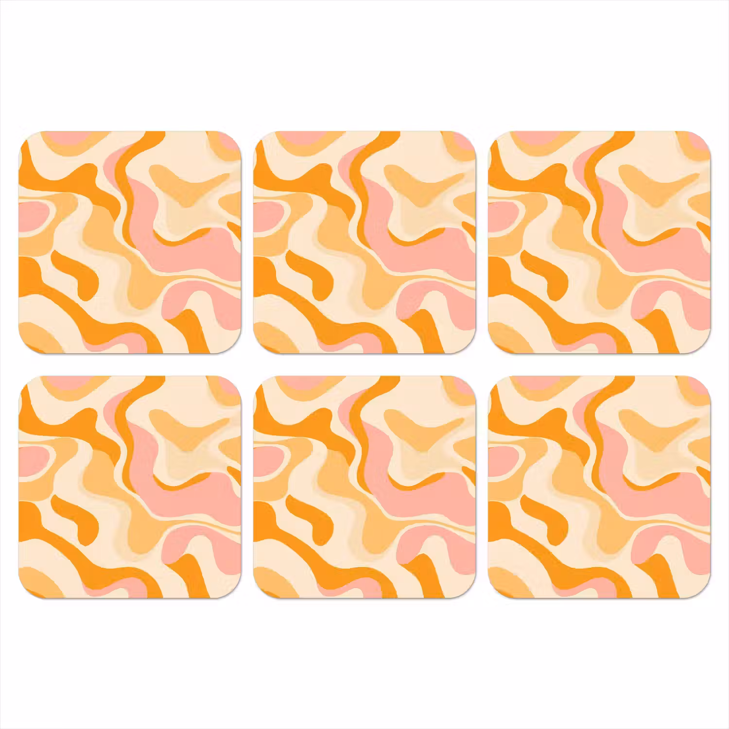 Abstract - Golvend - Oranje onderzetter kurk middel -3d