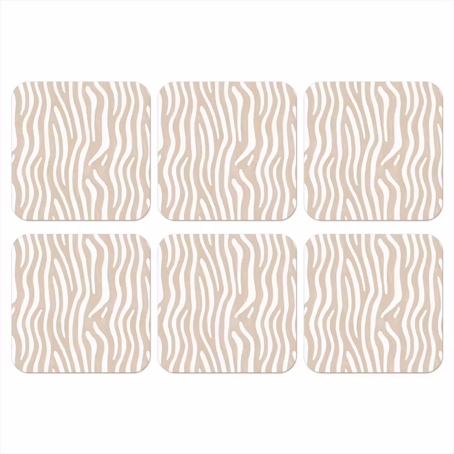 Abstract - Zebra - Beige onderzetter kurk middel 366 -3d