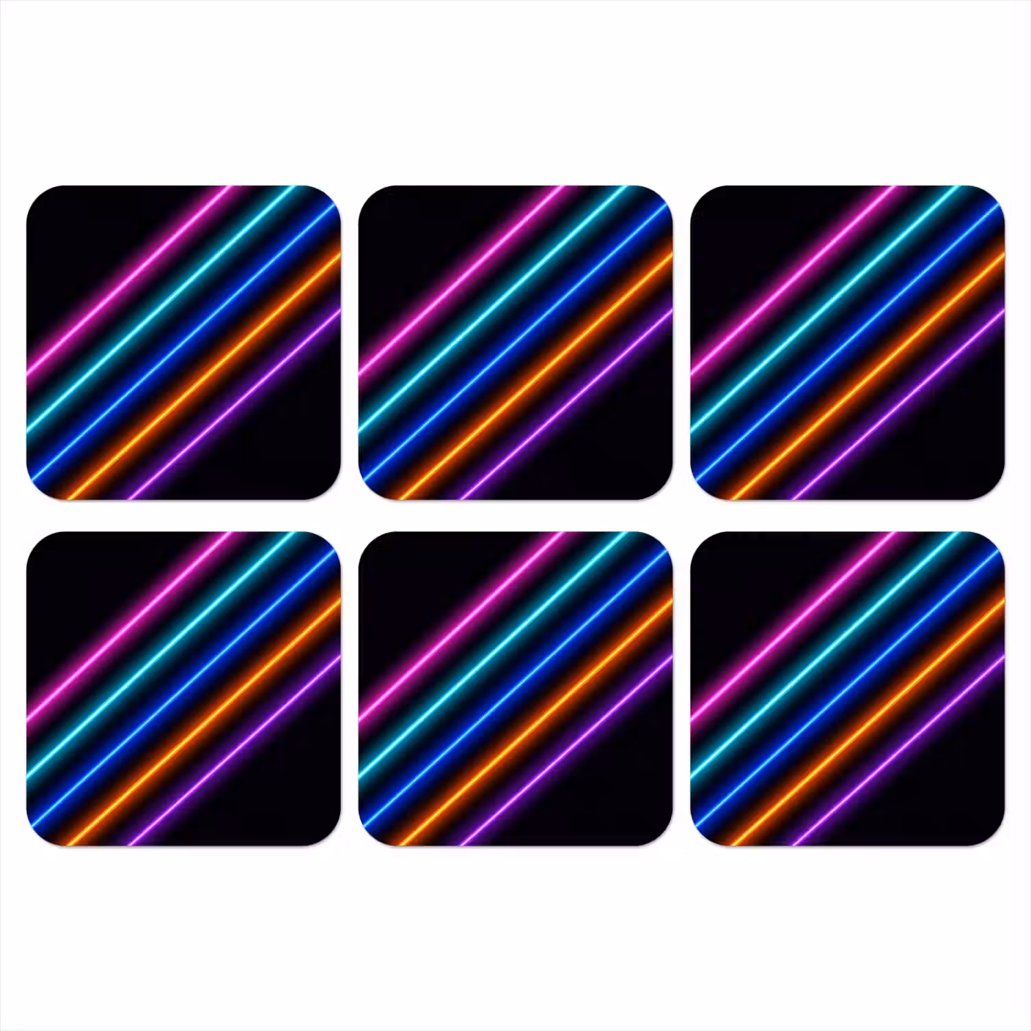 Esthetiek - Retro - Neon onderzetter kurk middel -3d