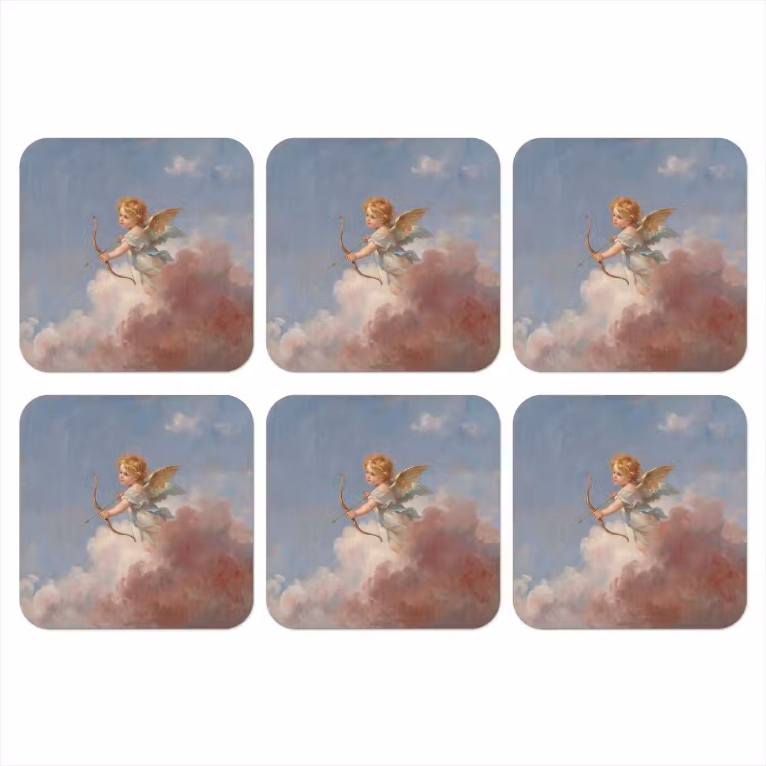 Engel - Pijl en boog - Mythologie - Klassiek onderzetter kurk middel -3d