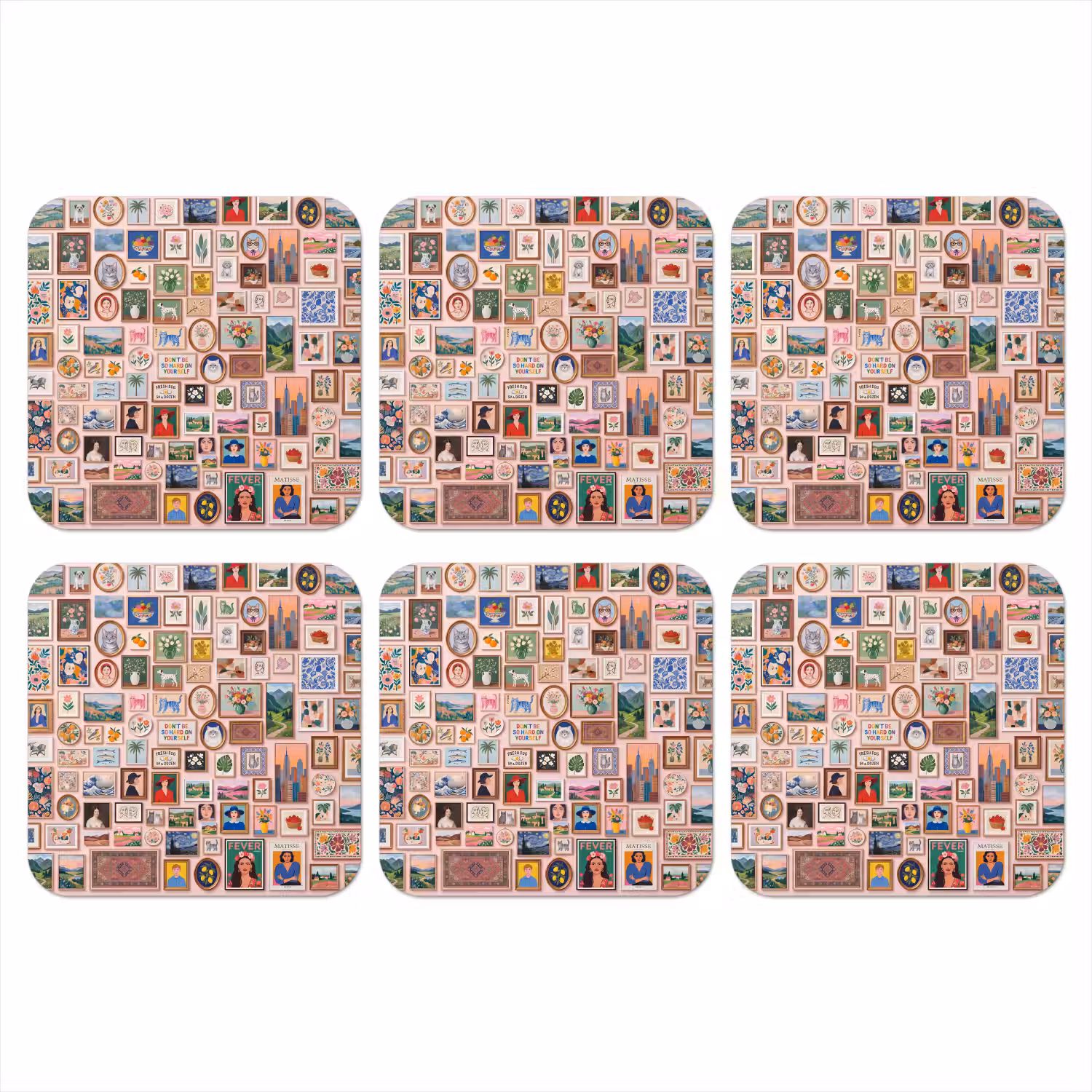 Kunst - Collectie - Decoratie - Modern - Kleurrijk onderzetter kurk middel -3d